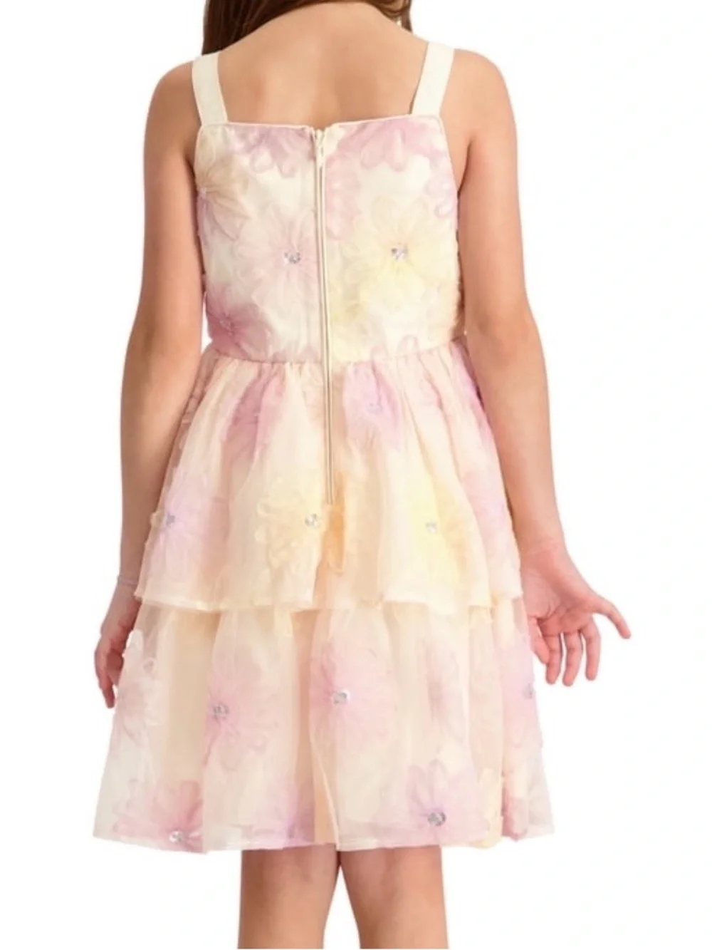 Kensie Girl Sleeveless Beaded Soutache Mesh Dress, Size 14